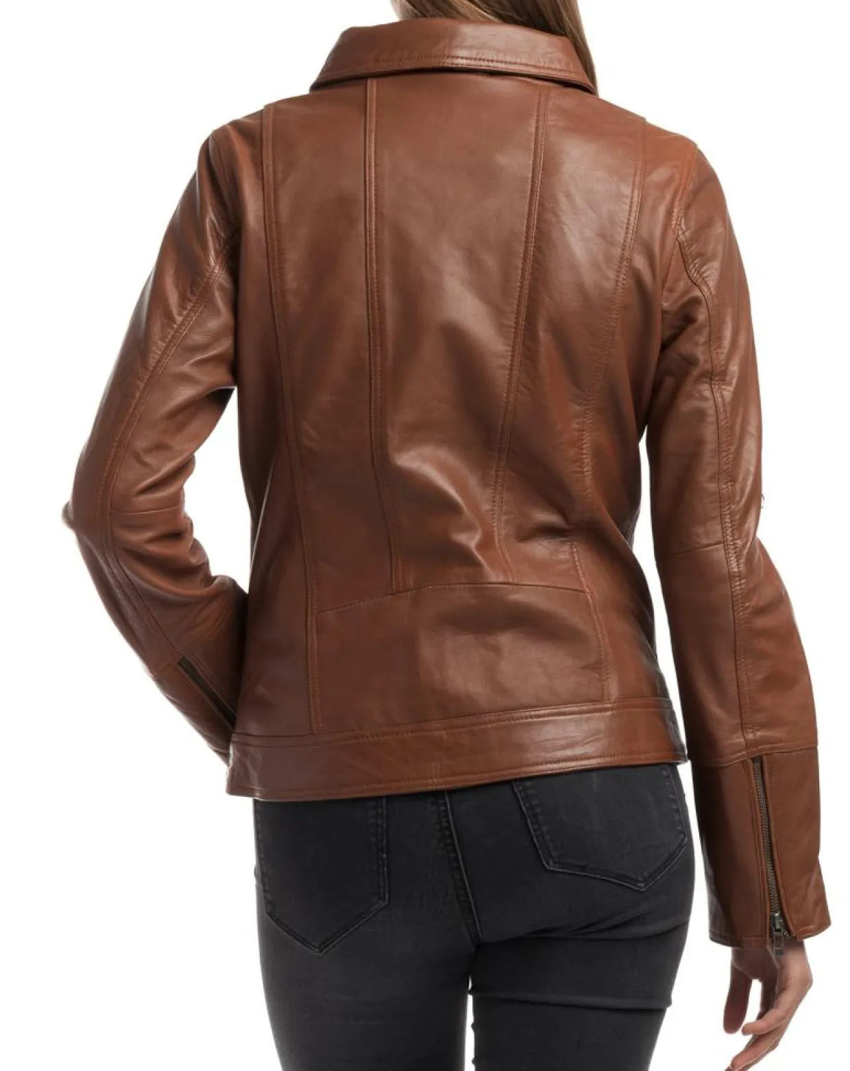 Femme Chyston Vestes, Blousons^Veste en Cuir Elodie cognac