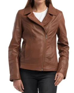 Femme Chyston Vestes, Blousons^Veste en Cuir Elodie cognac