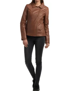 Femme Chyston Vestes, Blousons^Veste en Cuir Elodie cognac