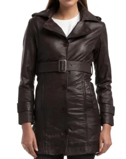 Femme Chyston Vestes, Blousons^Veste en Cuir Elsa marron
