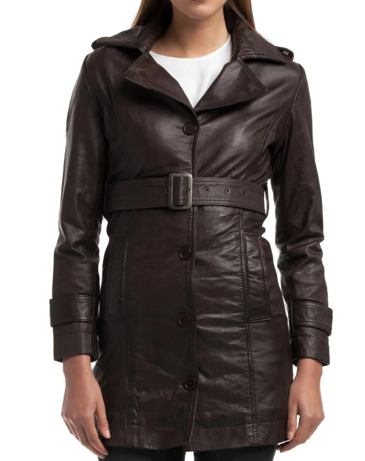 Femme Chyston Vestes, Blousons^Veste en Cuir Elsa marron