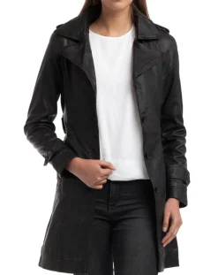 Veste en Cuir Elsa noire-Chyston Discount