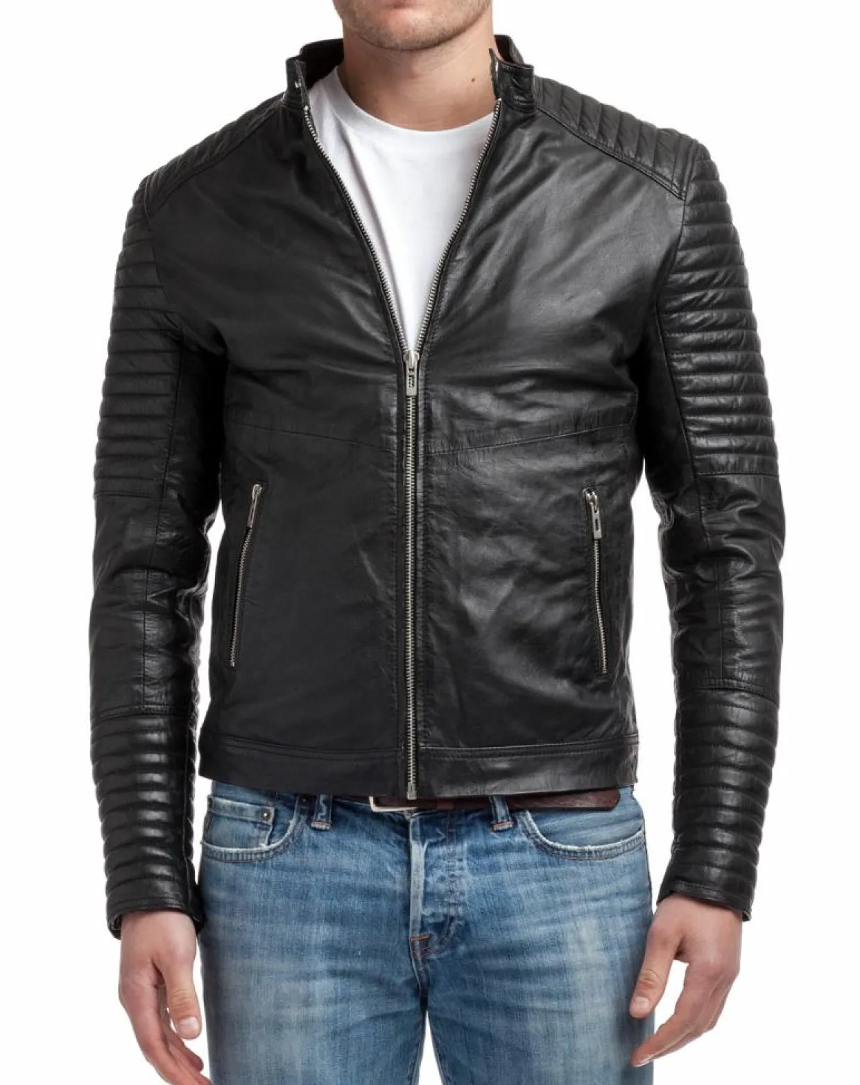 Veste en Cuir Emerino noire-Chyston