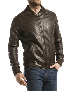 Veste en Cuir Eze marron-Blue Wellford Outlet