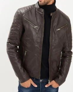 Homme Chyston Vestes, Blousons^Veste en Cuir Flash marron