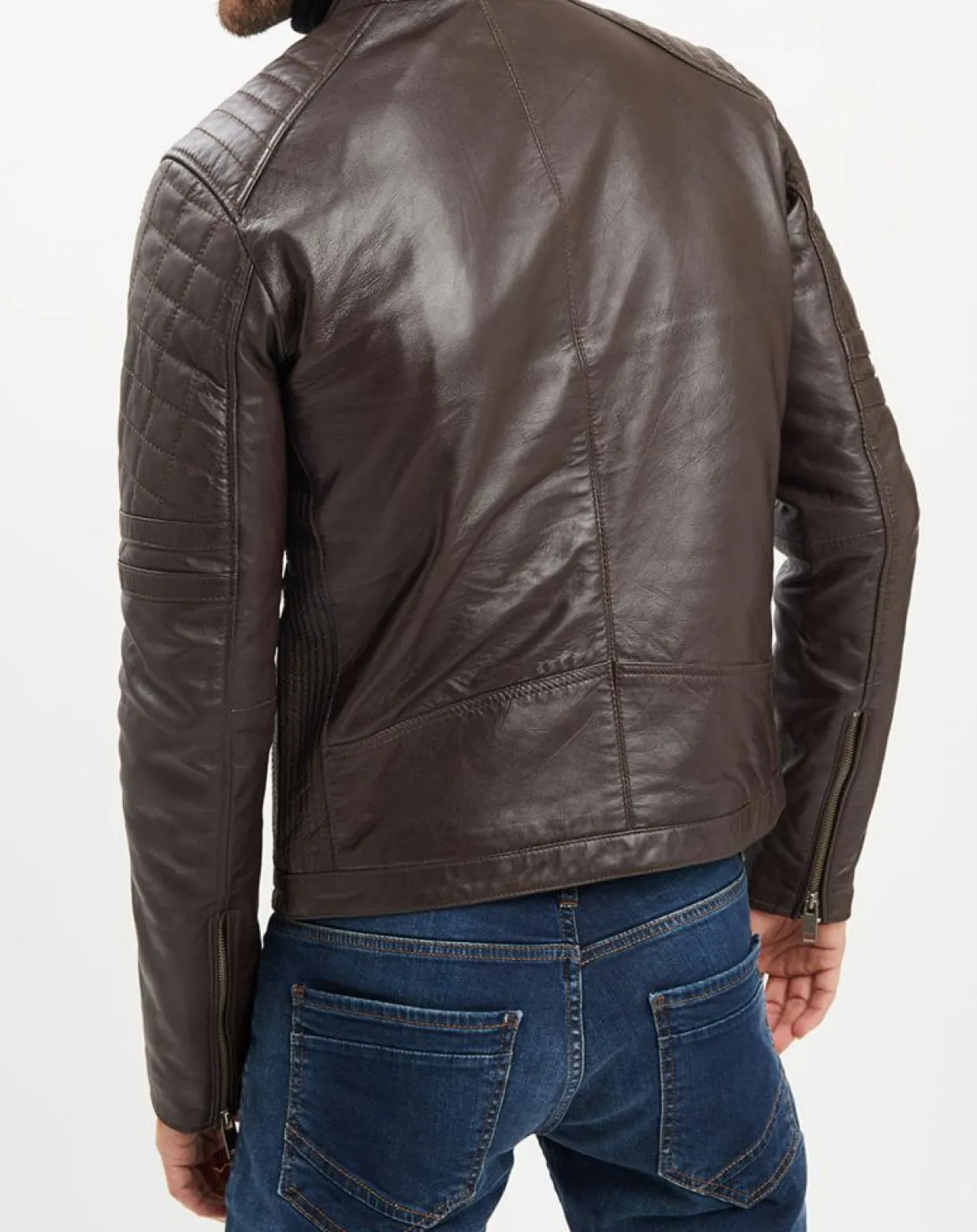 Homme Chyston Vestes, Blousons^Veste en Cuir Flash marron