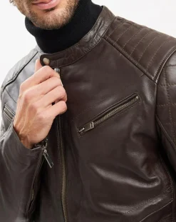 Homme Chyston Vestes, Blousons^Veste en Cuir Flash marron