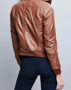 Veste en Cuir Gema cognac-Chyston Outlet