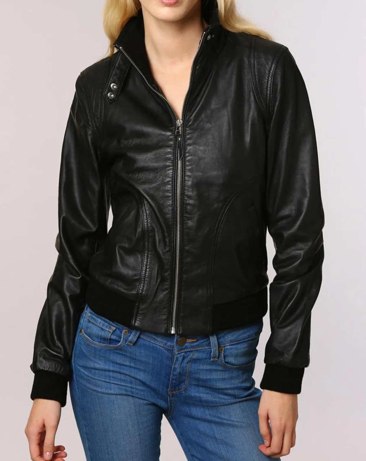 Veste en Cuir Gema noire-Chyston Sale