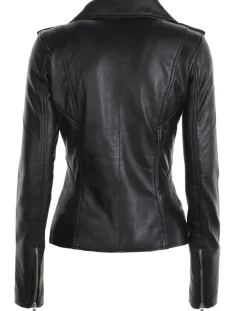 Femme Chyston Vestes, Blousons^Veste en Cuir Hortence noire