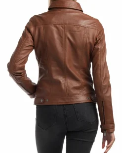 Femme Chyston Vestes, Blousons^Veste en Cuir Idaline cognac