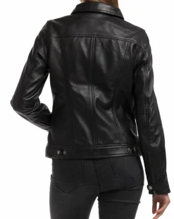 Veste en Cuir Idaline noire-Chyston Online