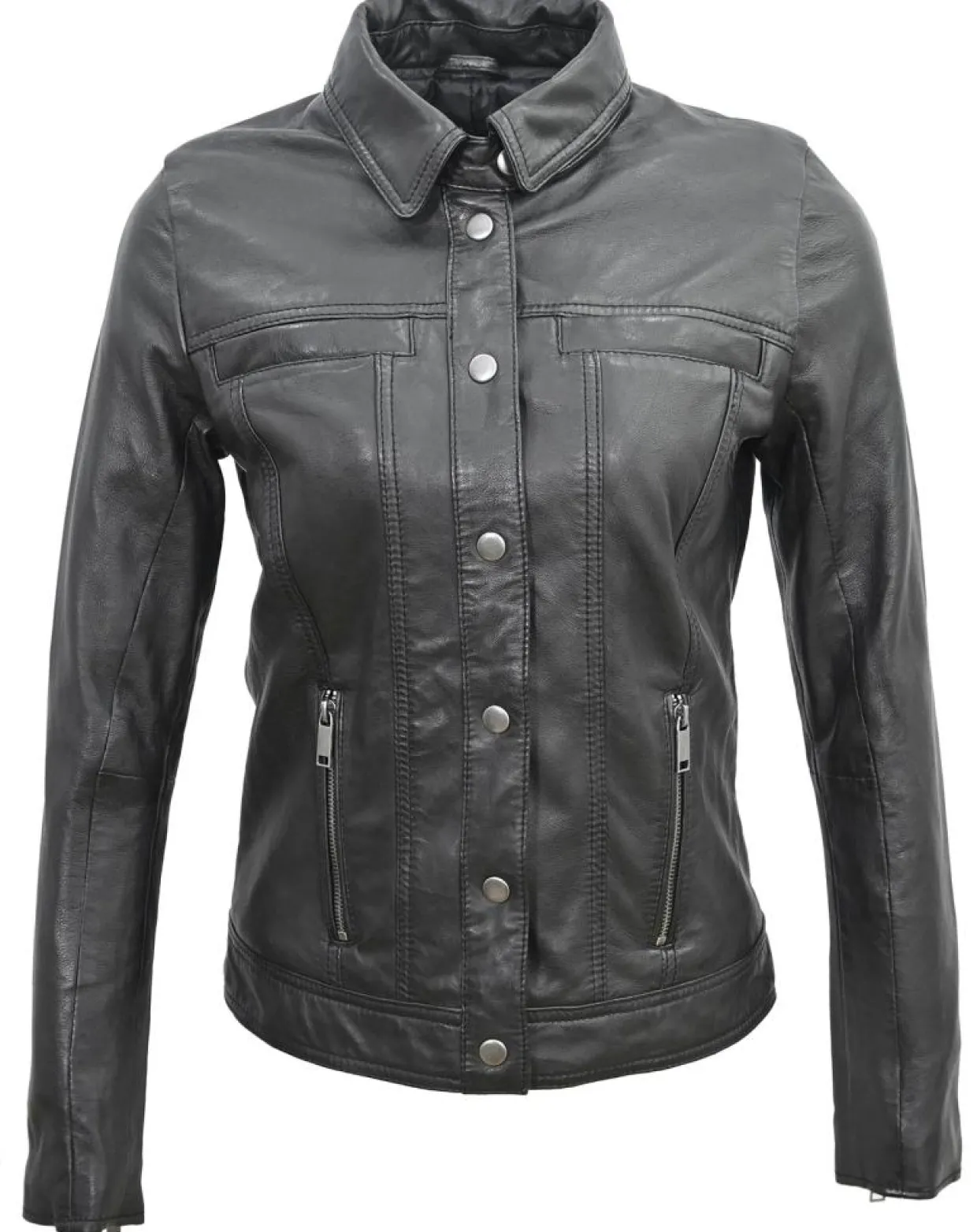 Femme Chyston Vestes, Blousons^Veste en Cuir Isia noire