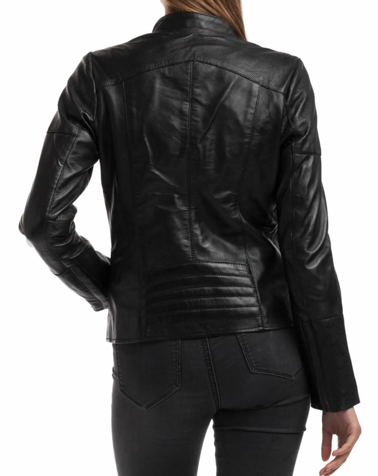 Veste en Cuir Ivette noire-Chyston Discount