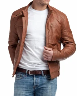 Homme Chyston Vestes, Blousons^Veste en Cuir Jacky cognac