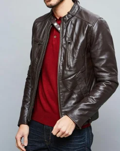 Homme Chyston Vestes, Blousons^Veste en Cuir Jacky marron