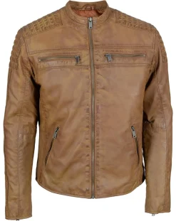 Homme Chyston Vestes, Blousons^Veste en Cuir Jefferson cognac