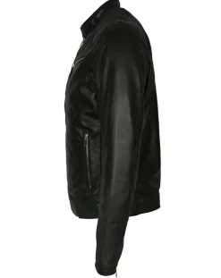 Veste en Cuir John noire-Blue Wellford Sale