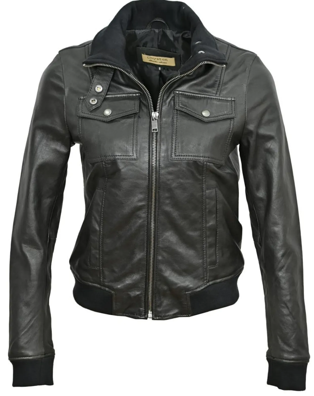 Femme Chyston Vestes, Blousons^Veste en Cuir Kaia noire