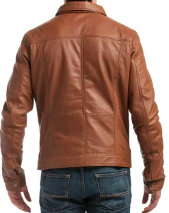 Homme Chyston Vestes, Blousons^Veste en Cuir Karlton cognac