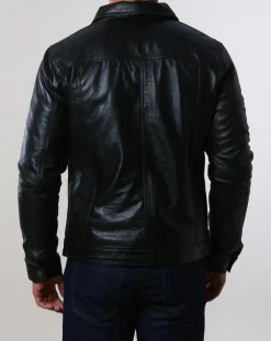 Homme Chyston Vestes, Blousons^Veste en Cuir Karlton noire