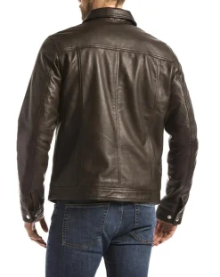 Veste en Cuir Koluton marron-Blue Wellford Best