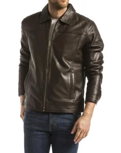 Veste en Cuir Koluton marron-Blue Wellford Best