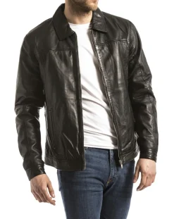 Homme Blue Wellford Vestes, Blousons^Veste en cuir Koluton noire