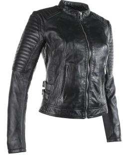 Veste en Cuir Lena noire-Chyston Outlet