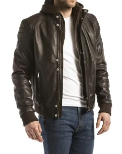 Veste en Cuir Maros marron-Blue Wellford Best