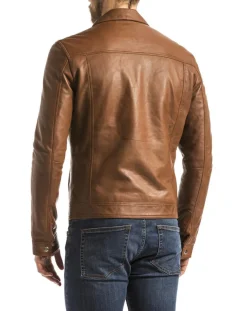 Homme Blue Wellford Vestes, Blousons^Veste en Cuir Mekong cognac
