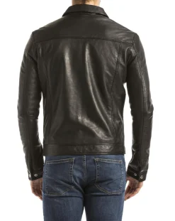 Veste en Cuir Mekong noire-Blue Wellford Outlet