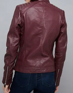 Femme Chyston Vestes, Blousons^Veste en Cuir Mercedes bordeaux