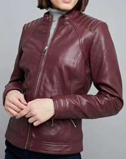 Femme Chyston Vestes, Blousons^Veste en Cuir Mercedes bordeaux