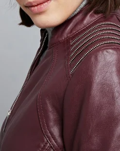 Femme Chyston Vestes, Blousons^Veste en Cuir Mercedes bordeaux