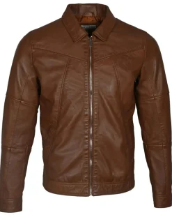 Veste en Cuir Micky cognac-Blue Wellford Discount