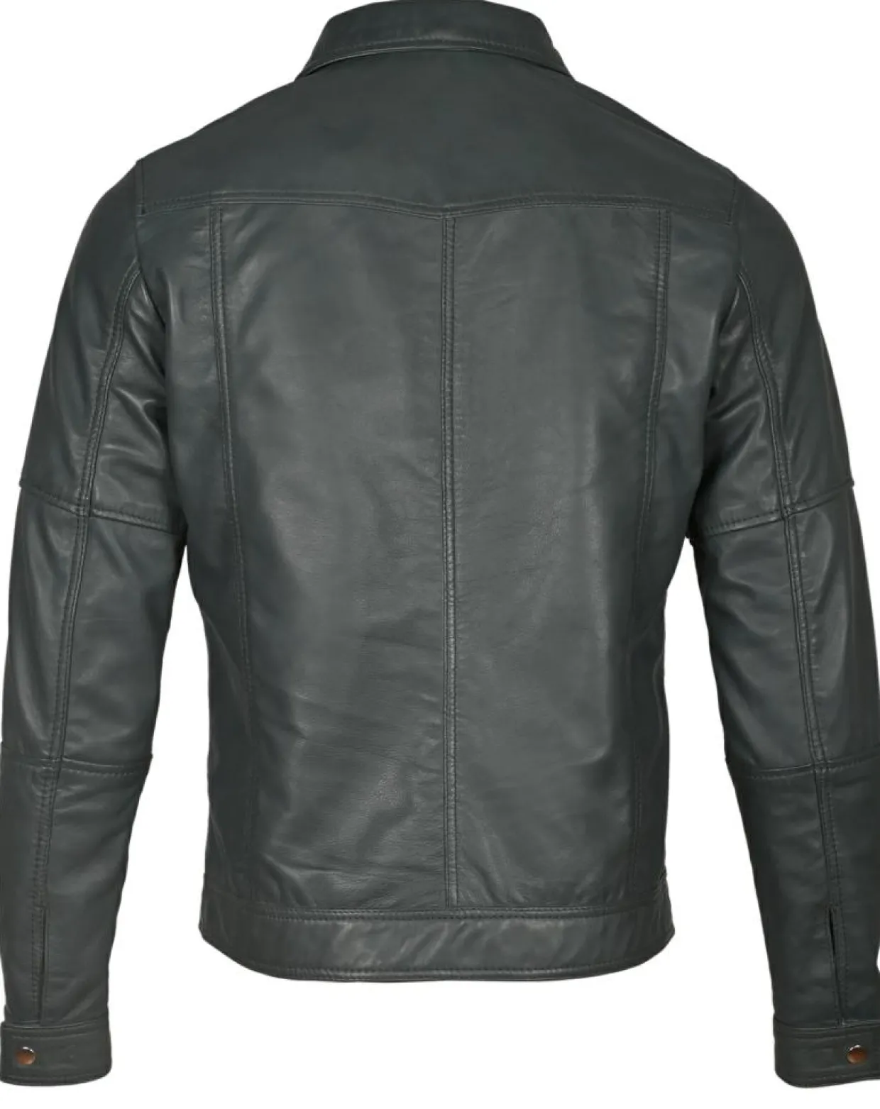 Veste en Cuir Micky gris foncé-Blue Wellford Online