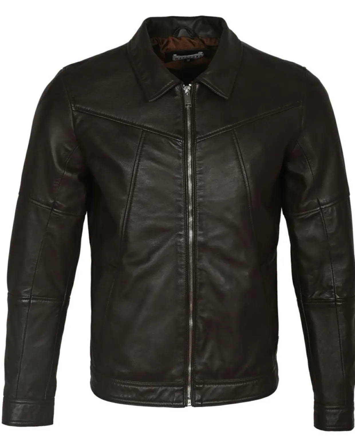 Homme Blue Wellford Vestes, Blousons^Veste en Cuir Micky marron foncé