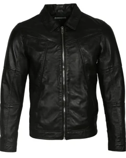 Homme Blue Wellford Vestes, Blousons^Veste en Cuir Micky noire