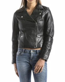 Femme Blue Wellford Vestes, Blousons^Veste en Cuir Nile noire