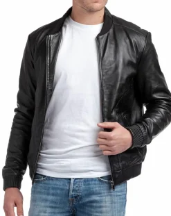 Homme Chyston Vestes, Blousons^Veste en Cuir Norman noire