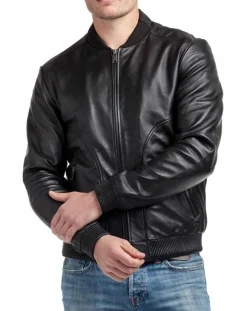 Homme Chyston Vestes, Blousons^Veste en Cuir Norman noire
