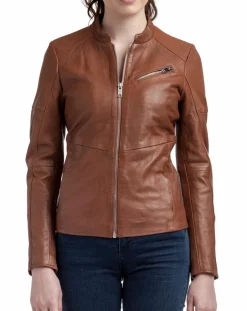 Veste en Cuir Nova cognac-Blue Wellford Best
