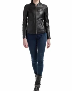 Femme Blue Wellford Vestes, Blousons^Veste en Cuir Nova noire