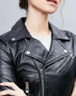 Femme Chyston Vestes, Blousons^Veste en Cuir Ornella noire