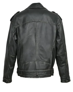 Veste en Cuir Oversize Carolane noir ruboff-Blue Wellford Clearance