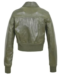 Veste en Cuir Oversize Inaya verte-Blue Wellford Hot