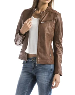 Veste en Cuir Pearl cognac-Blue Wellford Best