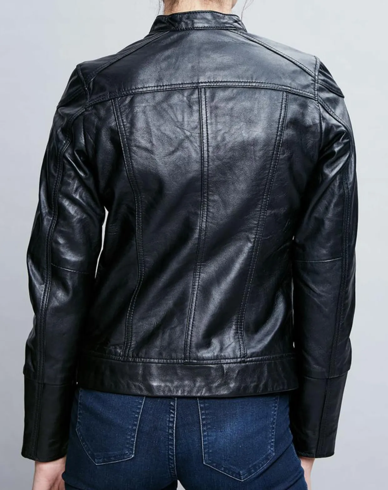 Veste en Cuir Prescillia noire-Chyston Clearance