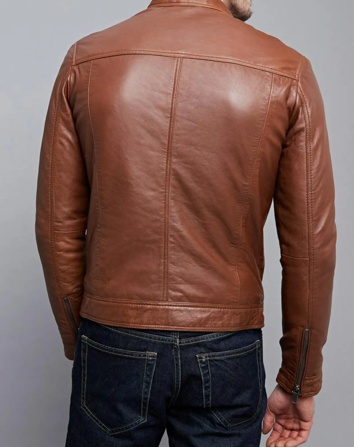 Homme Chyston Vestes, Blousons^Veste en Cuir Raphaël cognac